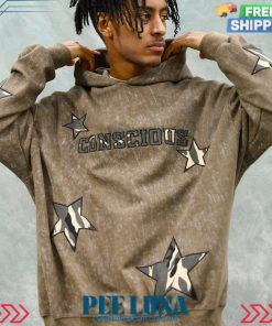 AMERICAN RETRO PATCH STAR HOODED HOODIE