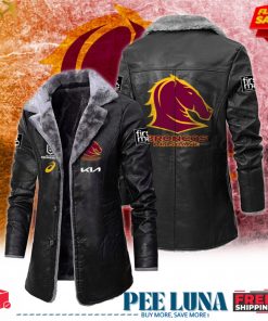 BRISBANE BRONCOS – NRL LEATHER FLEECE COAT