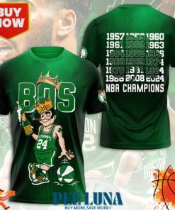 Boston Celtics 3D Apparel T- Shirt PLU 34