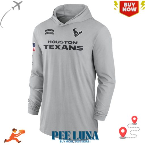 HOUSTON TEXANS NIKE 2024 SALUTE TO SERVICE LIGHTWEIGHT PERFORMANCE LONG SLEEVE HOODED T-SHIRT