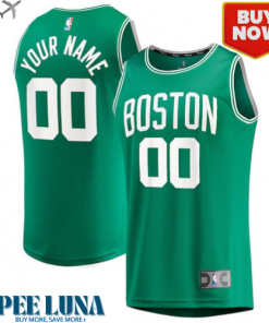 Men’s Fanatics Kelly Green Boston Celtics Fast Break Custom Replica Jersey