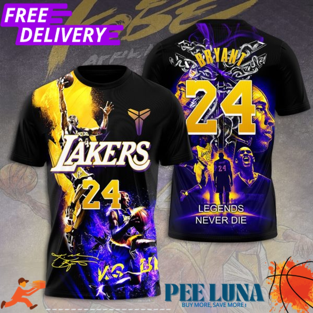 Kobe Bryant x Los Angeles Lakers 3D Apparel T-Shirt PLU 76