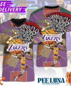 Los Angeles Lakers NBA 3D T-Shirt Cartoon