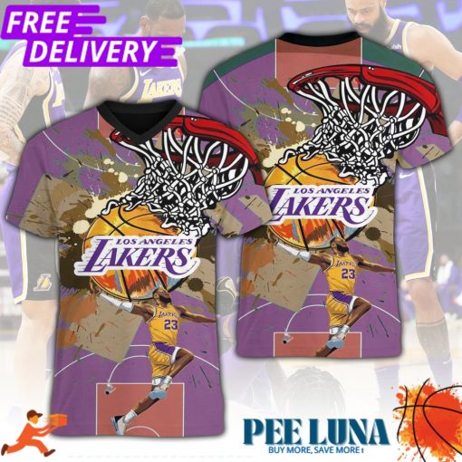 Los Angeles Lakers NBA 3D T-Shirt Cartoon