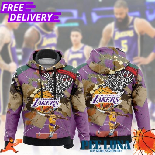 Los Angeles Lakers NBA 3D Hoodie Cartoon