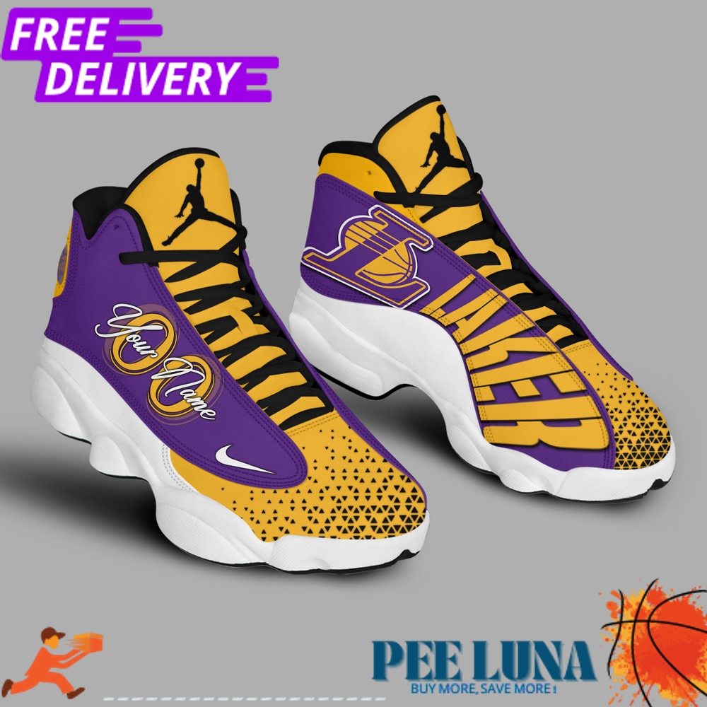 Los Angeles Lakers NBA Custom Sneakers AJ13