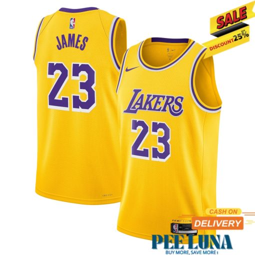 Los Angeles Lakers Nike Icon Edition Swingman Jersey Lebron James Unisex