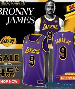 Los Angeles Lakers Nike Icon Swingman Jersey NBA 2024 Draft Pick Bronny James Jr. Unisex