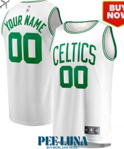 Youth Fanatics White Boston Celtics Fast Break Replica Custom Jersey . Association Edition