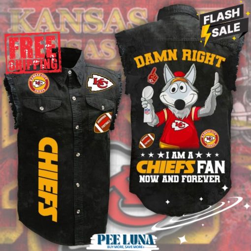 Kansas City Chiefs 3D Lightweight Sleeveless Denim Shirt – PLU  200