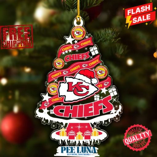 Kansas City Chiefs Custom Shape Clear 1-sided Acrylic Ornament – PLU 159