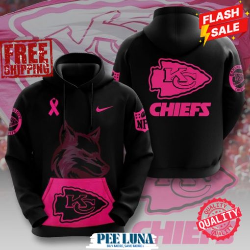 Kansas City Chiefs x Breast Cancer Awareness 3D Apparel Hoodie – PLU 167