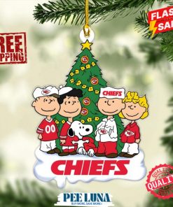 Kansas City Chiefs x The Peanuts Movie Custom Shape 2-sided Acrylic Ornament – PLU 156