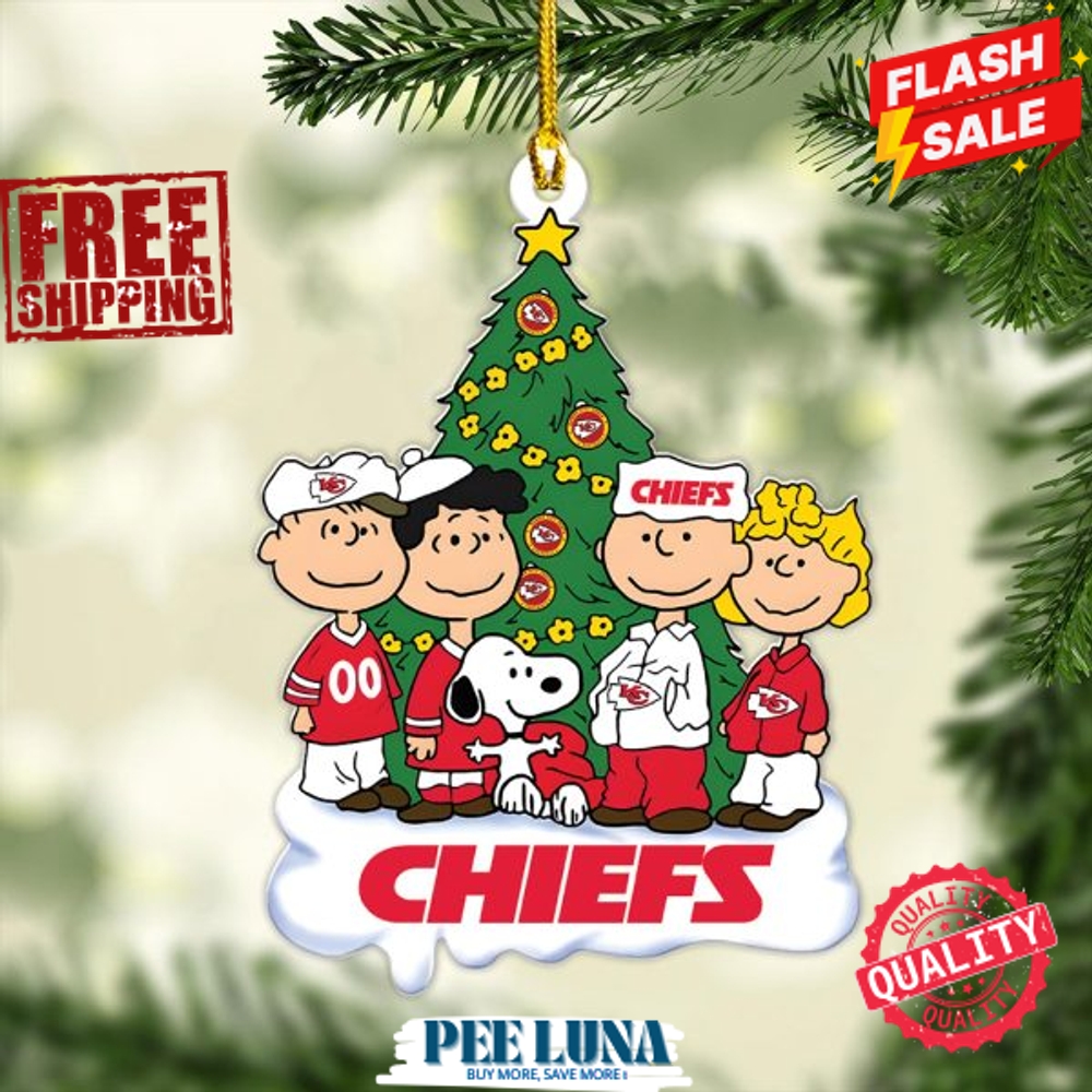 Kansas City Chiefs x The Peanuts Movie Custom Shape 2-sided Acrylic Ornament – PLU 156