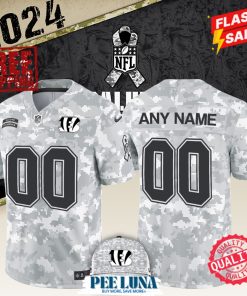 Nike Joe Burrow Arctic Camo Cincinnati Bengals 2024 Salute to Service Limited Jersey