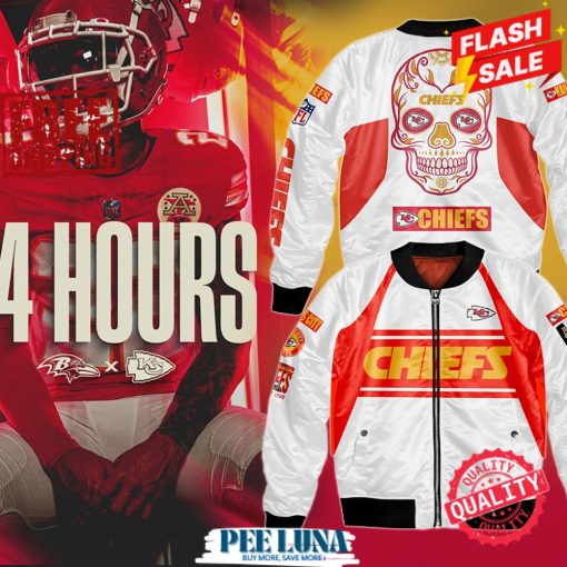 Kansas City Chiefs Team Offical Custom Red And White Bomber Jacket