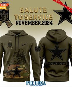 Men’s Dallas Cowboys Nike Camo 2024 Salute to Service Club Fleece Pullover Hoodie