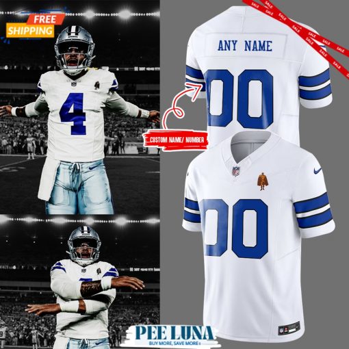 Men’s Fanatics Black Dallas Cowboys 2024 NFL Fresh Look Hoodie Jersey (Custom)