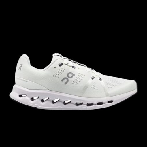 On Cloud Surfer Men Women White on White Shoes