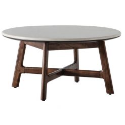 Akari Mid Century Walnut Coffee Table with White Marble Top6