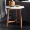 Akari Mid-Century Walnut Coffee Table with White Marble Top