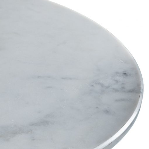 Akari Mid-Century Walnut Side Table with White Marble Top