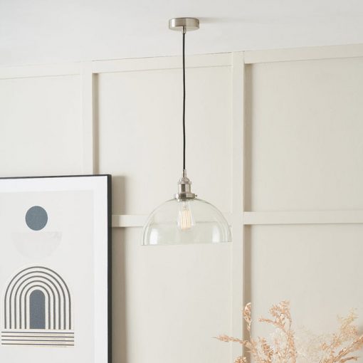 Cecilia Clear Glass Dome Ceiling Light Pendant – 30cm