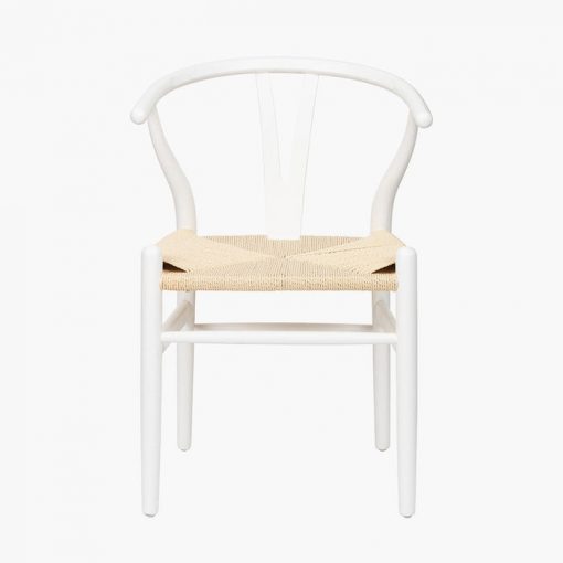 Scandi White Beech Wood & Natural Rope Dining Chair