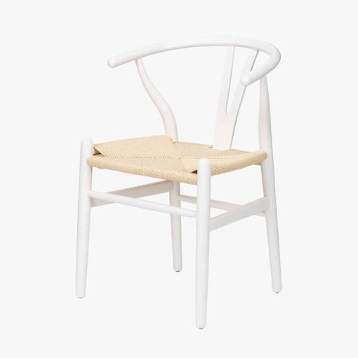 Scandi White Beech Wood & Natural Rope Dining Chair