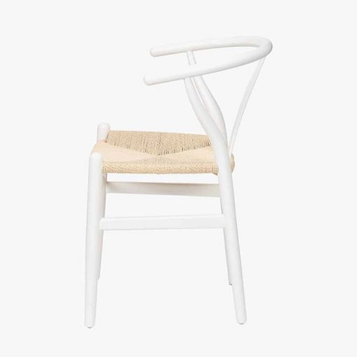Scandi White Beech Wood & Natural Rope Dining Chair