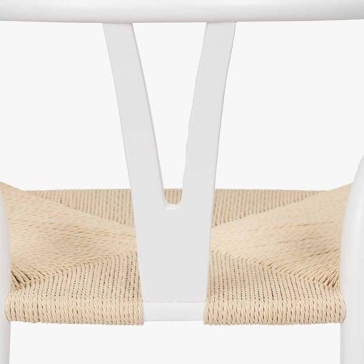 Scandi White Beech Wood & Natural Rope Dining Chair