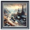 Rustic Wall Art Featuring A Young Highland Cow – Velvet Print with Grey or Black Frame – 2 Sizes